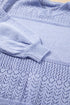 Eyelet Pattern Detail V Neck Drop Shoulder Sweater